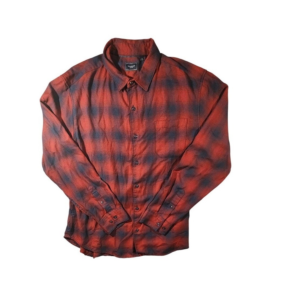 7Diamonds Shirt Mens XL Red Plaid Flannel Luxe Soft Eyes On You Button Up Y2K